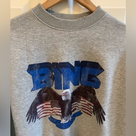 Anine Bing Vintage Bing Sweatshirt Eagle Blue & Grey Size XS NEW RARE - Picture 10 of 16